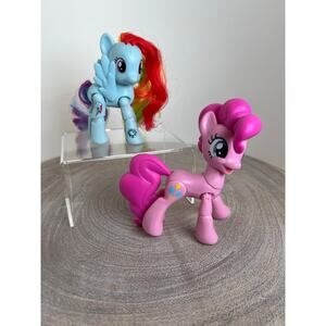 My Little Pony Rainbow Dash Figure 2015 and Pinkie Pie Jointed Posable 2016
